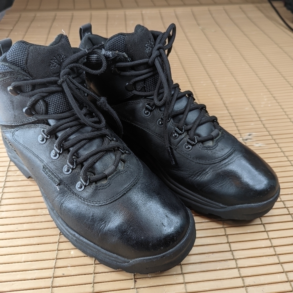 Timberland Mens "White Ledge" Waterproof Hiking Boots Size 12 Black Leather 1212